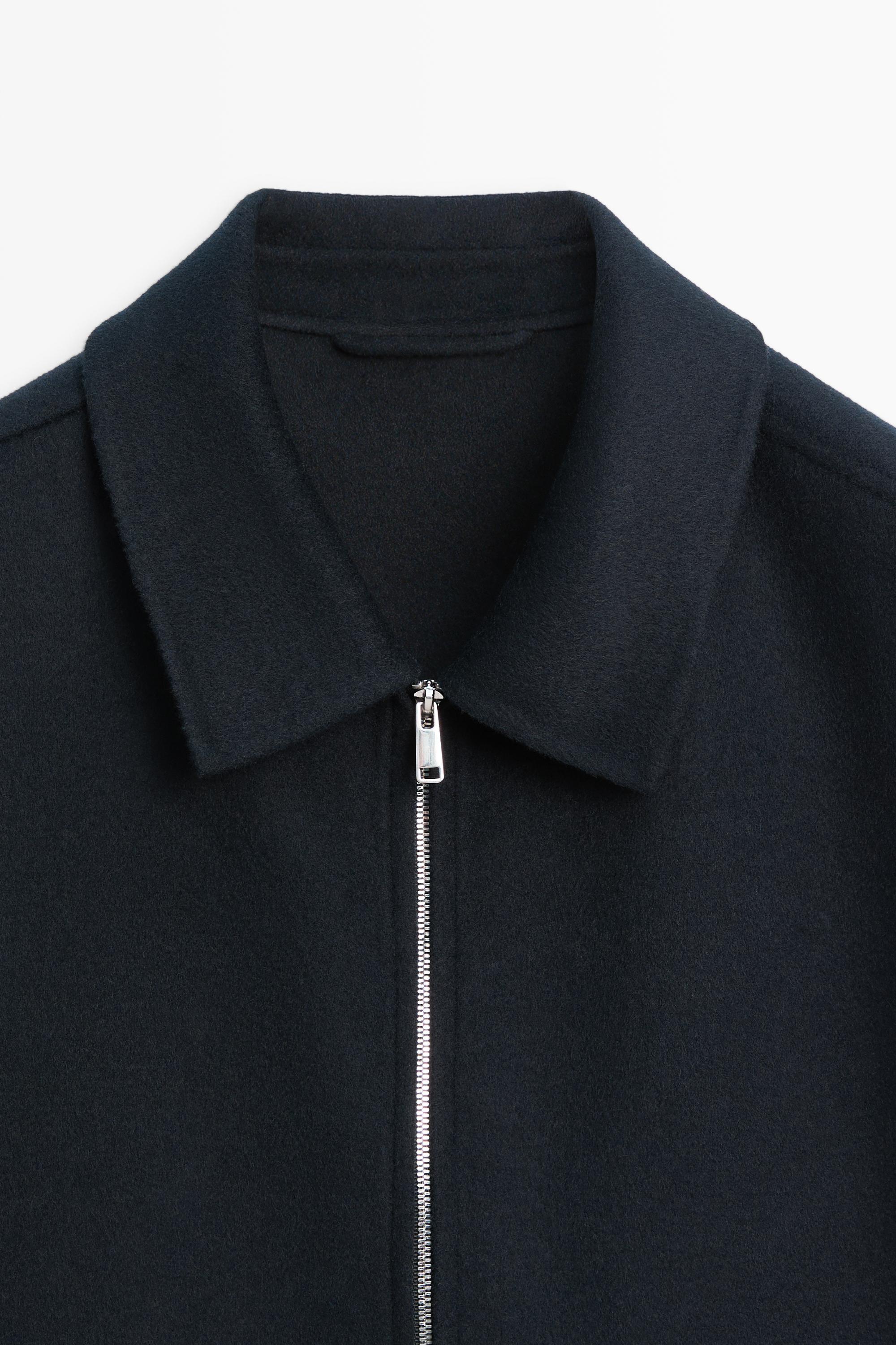 Blouson zippé en laine mélangée